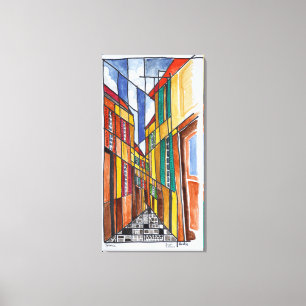 Toile Rues de Bastia Corse, France