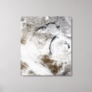Toile Rues de nuage au-dessus du lac Supérieur et de la