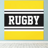 RUGBY Bright Jaune Noir Blanc Rayures de course