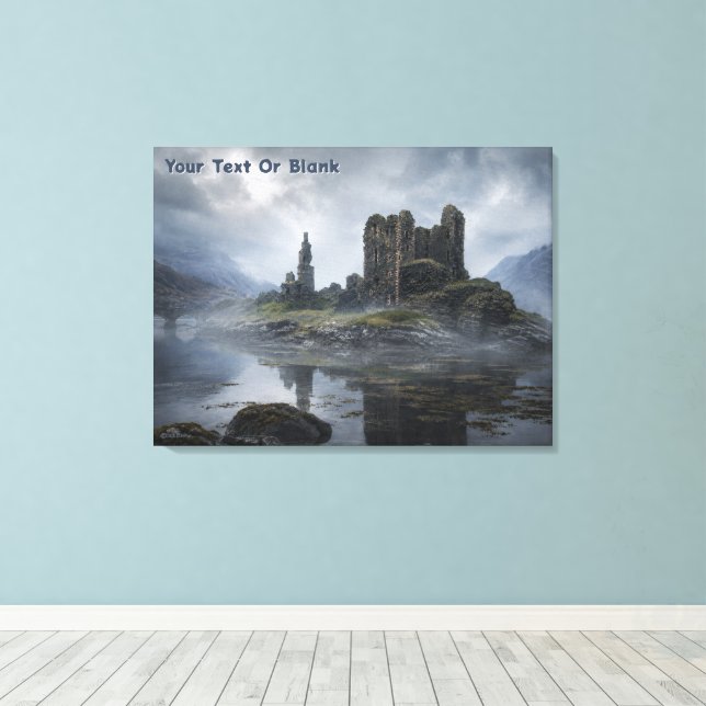 Toile Ruines brumeuses d'un château écossais (Insitu (Plancher de Bois))