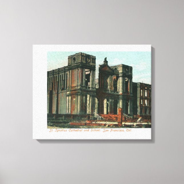 Toile Ruines de la cathédrale et de l'école St Ignace (Recto)