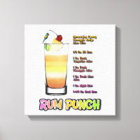 RUM PUNCH Cocktail Recette Art 12"'12"