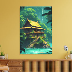 Toile Rumah Caché dans la Forêt Tropicale