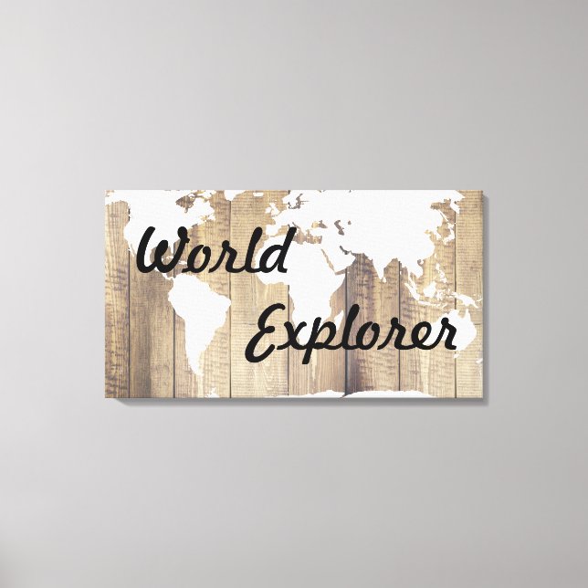 Toile Russe World Explorer Carte du monde blanc Plaques  (Recto)