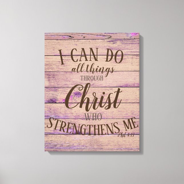 Toile Rustique Inspiration Bible Lifequote Rose Violet (Recto)