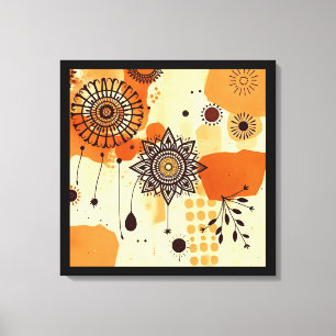Toile Rustique Mandala Automne Chaleureux Vibes Florales