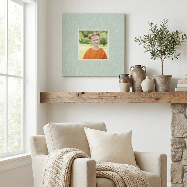 Toile Rustique Sage Vert Botanique Floral Photo personna (Créateur téléchargé)