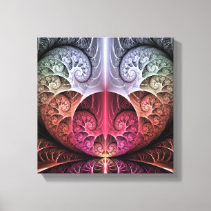 Toile Rythme cardiaque, art fractal de fantaisie surréal