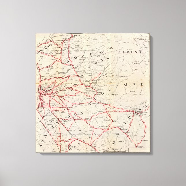 Toile Sacramento, Amador, Calaveras, San Joaquin (Recto)