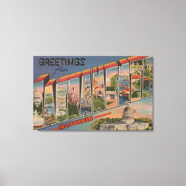 Toile Sacramento, CalifornieGrandes lettres Scènes 2 (Recto)