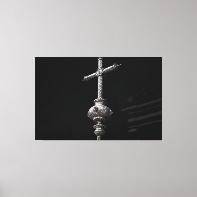 Toile Sacred Silver: Ornate Processional Cross (Recto)