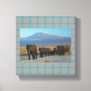 Toile Safari Afrique Eléphants