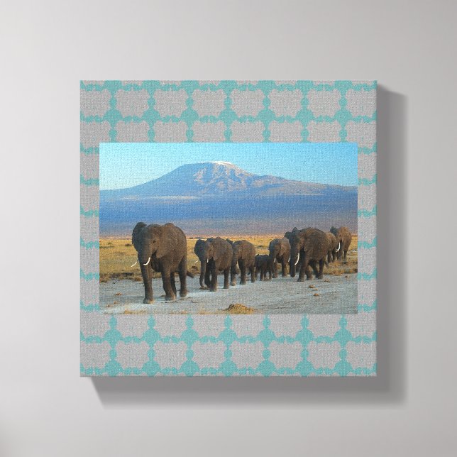 Toile Safari Afrique Eléphants (Recto)