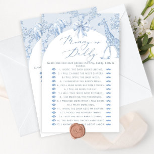 Toile Safari Mommy ou papa jeu de baby shower