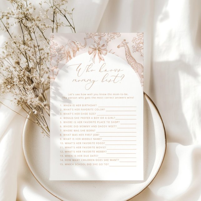 Toile Safari Qui connaît maman meilleur baby showe (Créateur téléchargé)