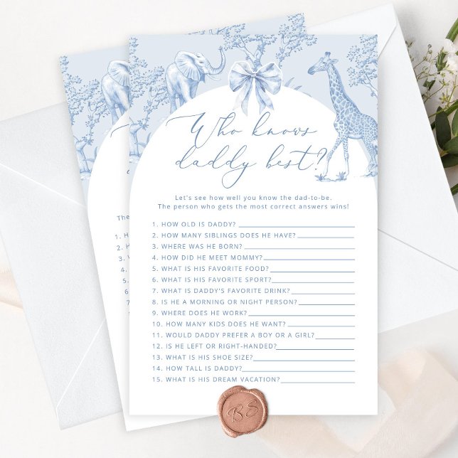 Toile Safari Qui connaît papa meilleur baby shower (Créateur téléchargé)