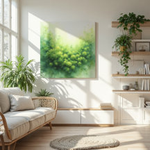 Sage Green Voile Moss Abstrait - Bio moderne