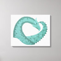 Sage vert coeur dragon sur blanc