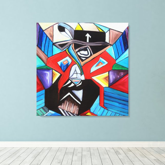 Toile Saginaw Grant Cubism Picasso Inspired Painting (Insitu (Plancher de Bois))