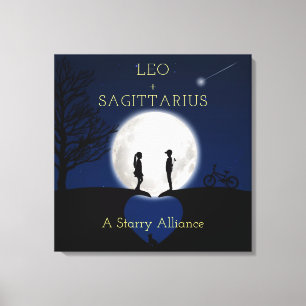 Toile Sagittaire et Leo Zodiac Star Sign Moon Canvas