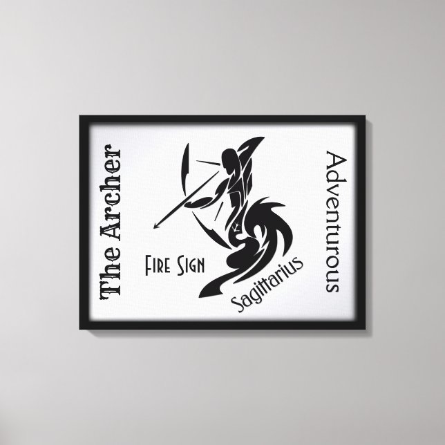 Toile Sagittaire Zodiaque Cadre Argent (Recto)