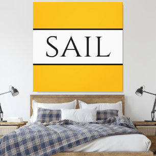 Toile SAIL Bright Golden Yellow White Summer Stripes