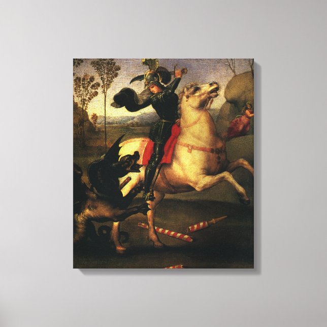 Toile Saint Georges combattant le Dragon de Raphaël Sanz (Recto)