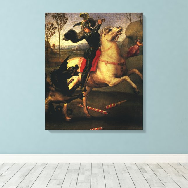 Toile Saint Georges combattant le Dragon de Raphaël Sanz (Insitu (Plancher de Bois))