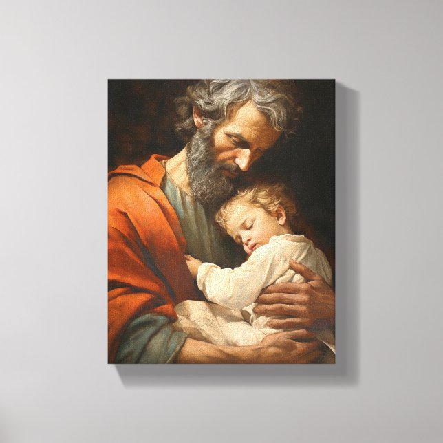 Toile Saint Joseph et l'enfant Jésus religieux (Recto)