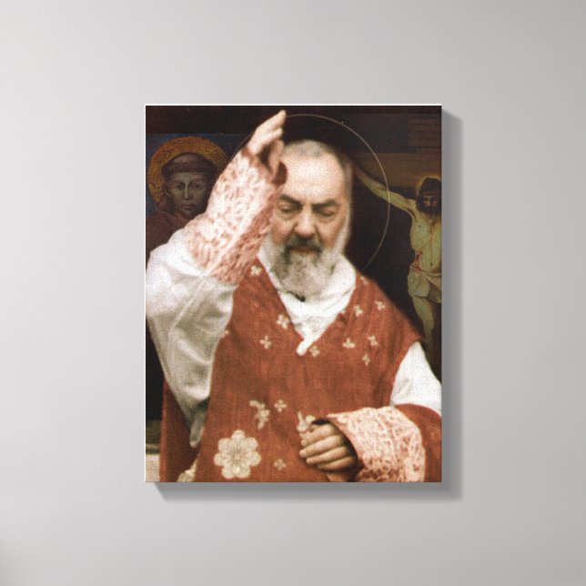 Toile Saint Padre Pio's Blessing. Image Dévotionnelle. (Recto)