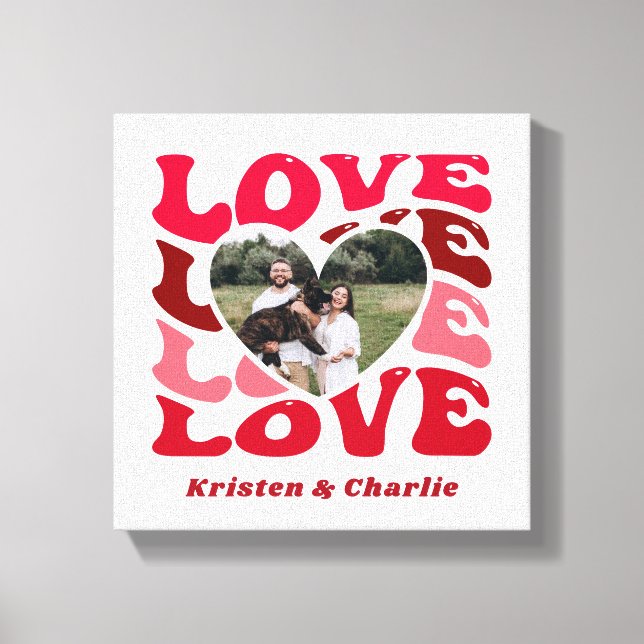 Toile Saint Valentin Love Couple Photo personnalisée (Recto)