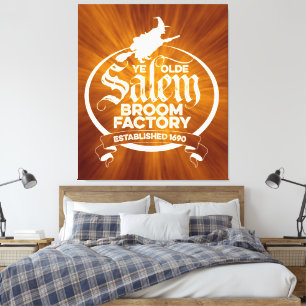 Toile Salem Witch Broom Factory - drôle vintage gothique