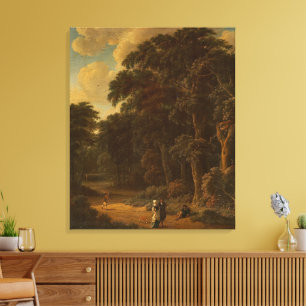 Toile Salomon Rombouts - Paysage forestier avec forêt...