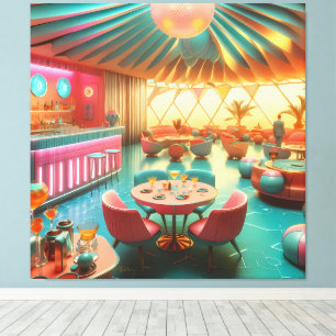 Toile Salon Floridien Rétro Futuriste Atomique