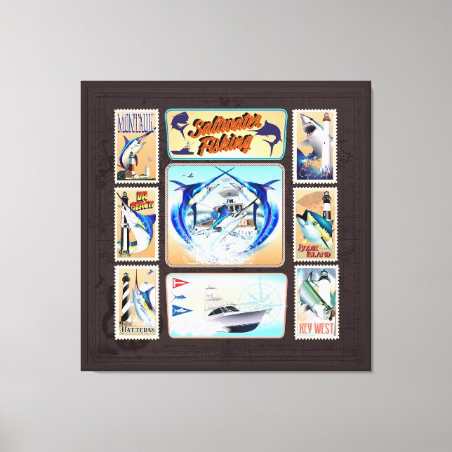 Toile Saltwater Fishing Lighthouses (Recto)