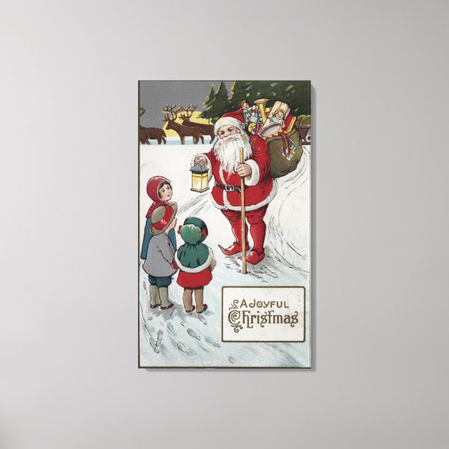 Toile Salutation de NoëlSanta Parler aux enfants (Recto)