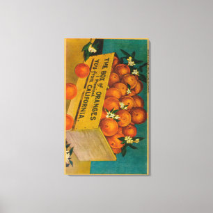Toile Salutations de la Californie, boîte d'OrangesStat