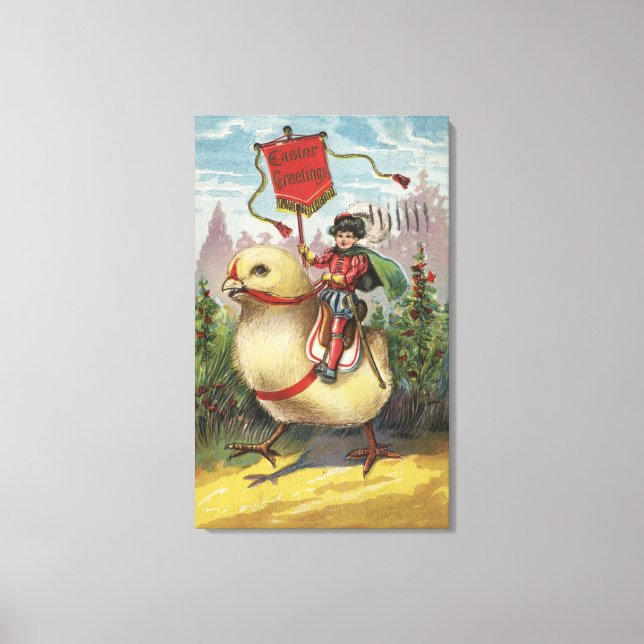 Toile Salutations de PâquesPrince au sommet d'un poussin (Recto)