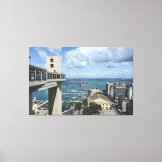 Toile Salvador Skyline View of Elevador Lacerda and Merc