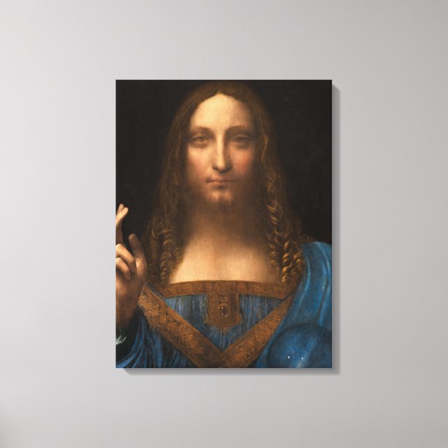 Toile Salvator Mundi by Leonardo da Vinci (Recto)