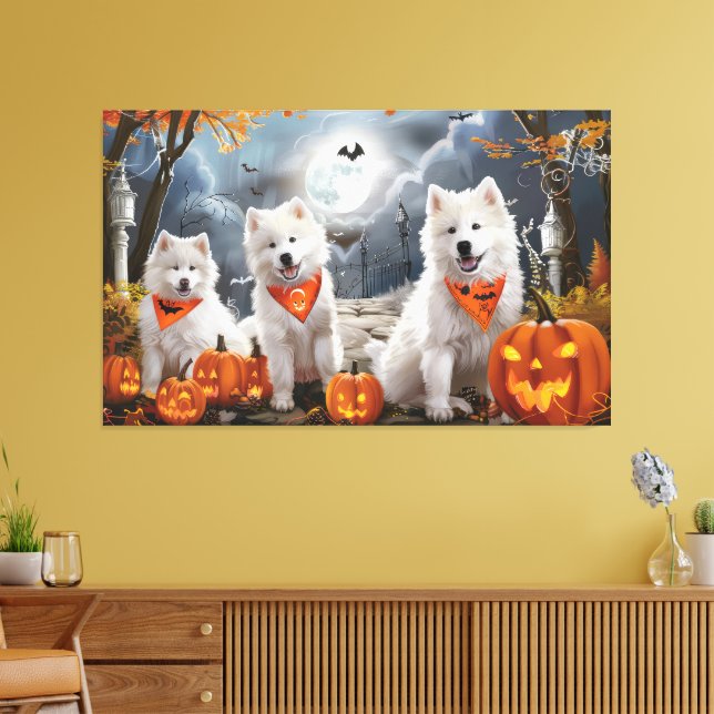 Toile Samoyed Halloween Épouvantable (Insitu(Salon))