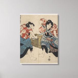 Toile Samurai Sword Fight vers 1825