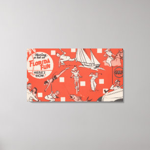 Toile S'amuser en Floride Gulf Oil Publicité
