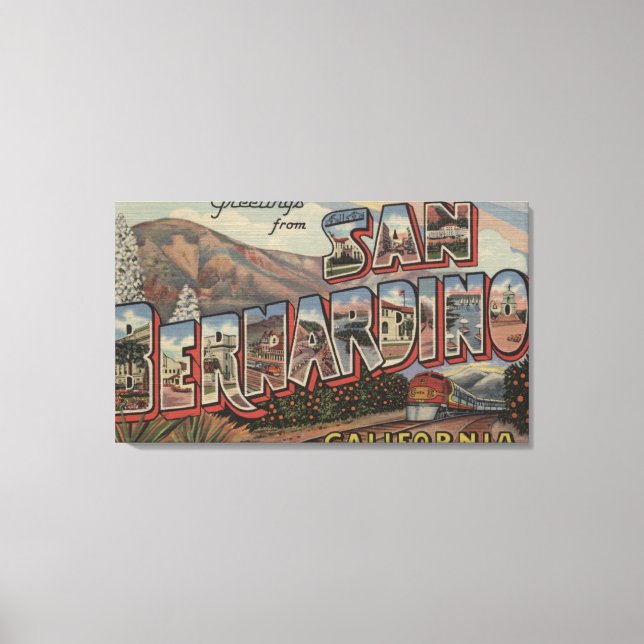 Toile San Bernardino, Californie - Scènes de grandes let (Recto)