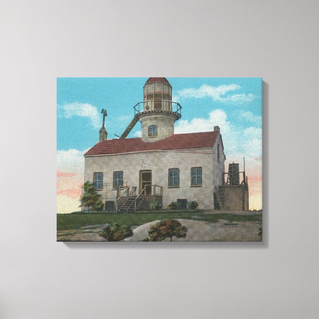 Toile San Diego, CA - Ancien phare espagnol à (Recto)