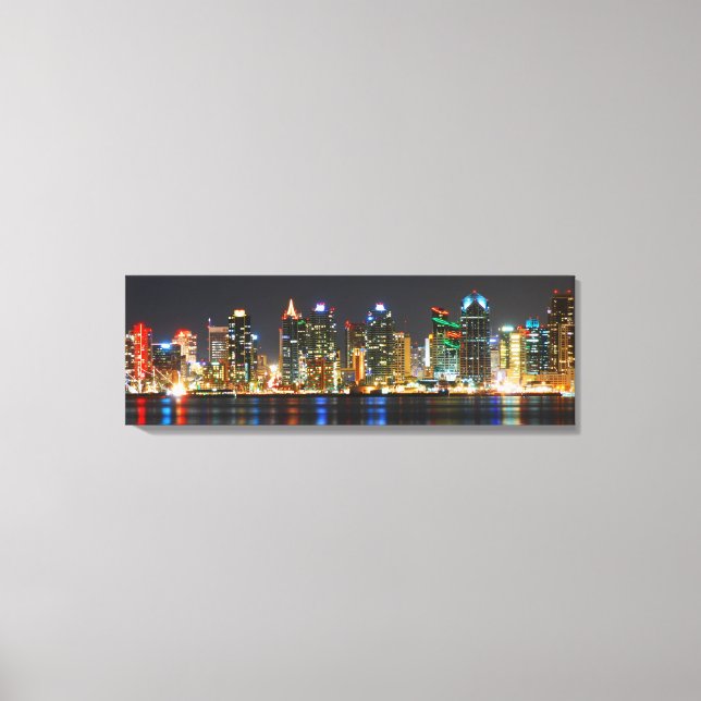 Toile San Diego Skyline @ Nuit - Californie (Recto)