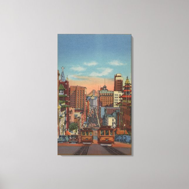 Toile San Francisco, CA - Câbles en montée (Recto)