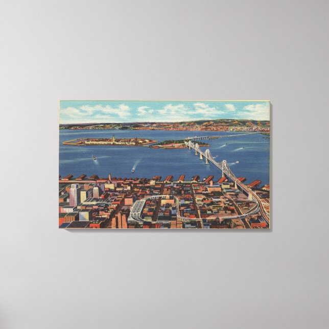 Toile San Francisco, CAAerial View of S. F. Bridge (Recto)