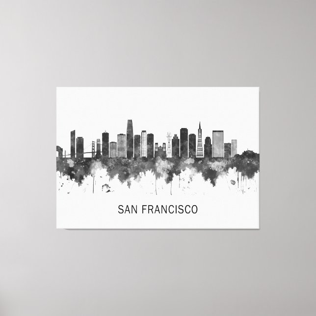Toile San Francisco California Skyline BW (Recto)