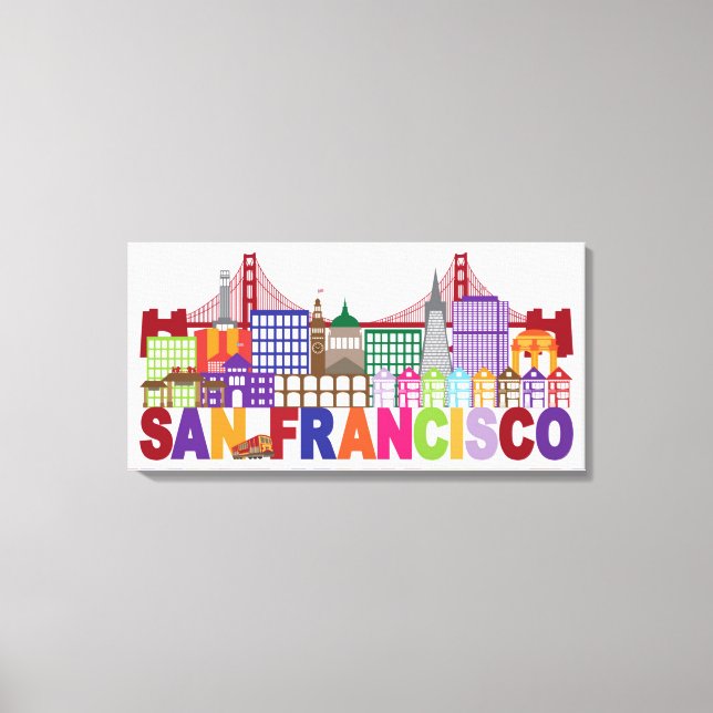 Toile San Francisco, Californie | Design de typographie (Recto)